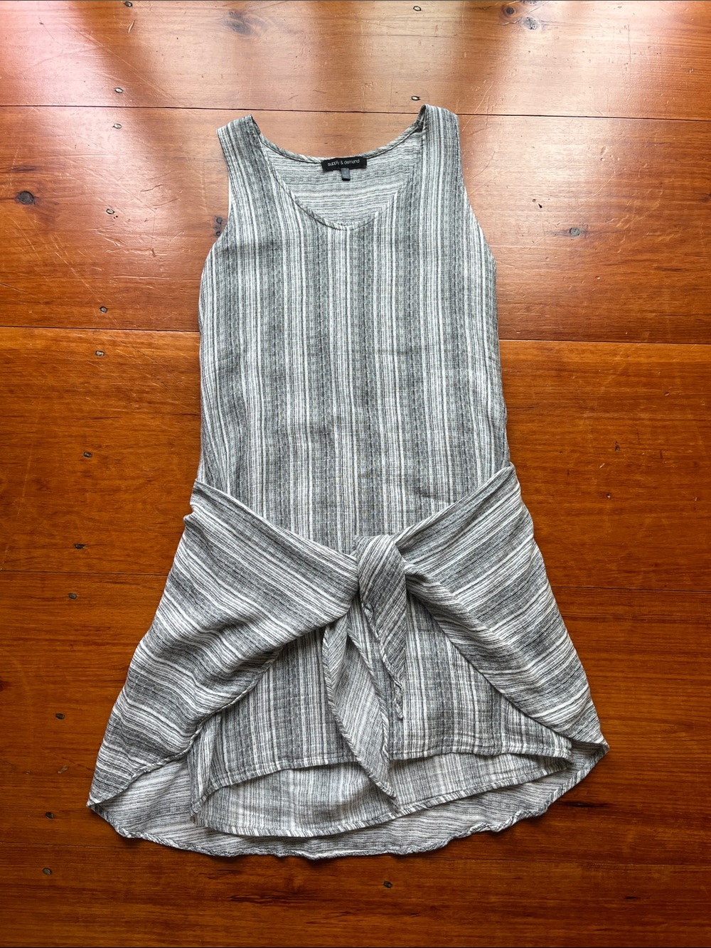 Supply & Demand Striped Tie-Front Dress